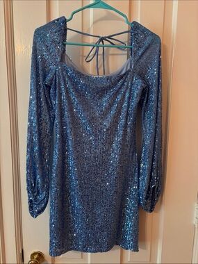 Xtraordinary Blue Sequin Mini Dress